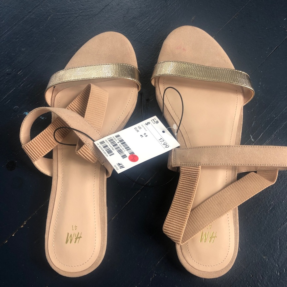 H&M nude and gold sandals
